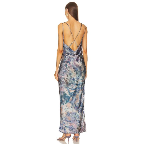 NWOT Michael Costello Braxton Dress in Oil Abstract Print Size Small - Picture 4 of 8